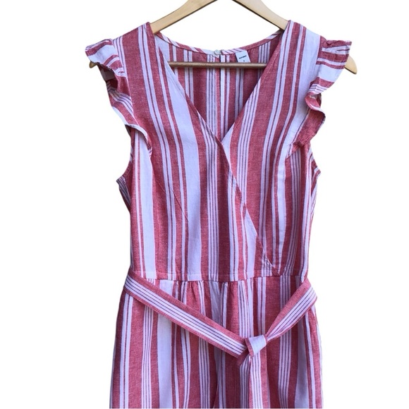 Old Navy Boho Ruffle Sleeve Wide Leg Crop Linen Jumpsuit NEW - Picture 3 of 6